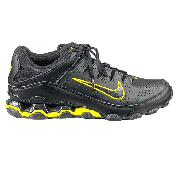Nike Mens Reax 8 TR Black Yellow Leather Training Sneaker Size US 7.5 - Picture 1 of 10